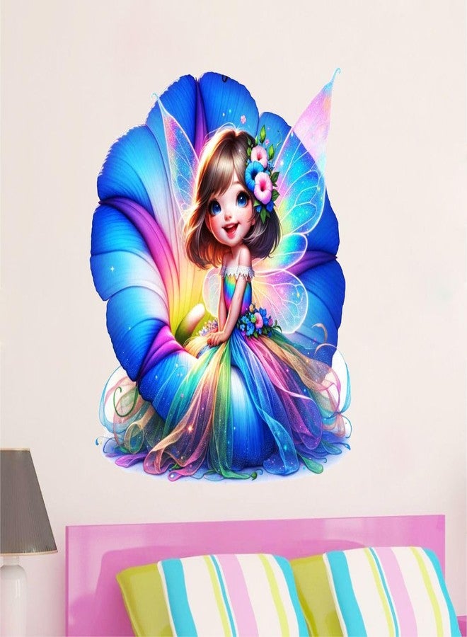 Sticker Studio ملصق جداري من الفينيل PVC بتصميم أميرة صغيرة مع فراشات من ستيكر ستوديو - مثالي لغرفة المعيشة، غرفة النوم، الردهة، غرفة الأطفال، غرفة اللعب (المقاس - 38 سم × 38 سم) - Image 4